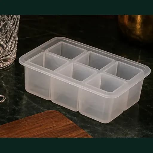 Silicone mold for large square ice cubes