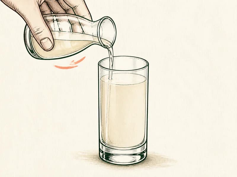Instructional sketch: Top the gold drink gently with mixer carbonated in the highball glass without serving ice.